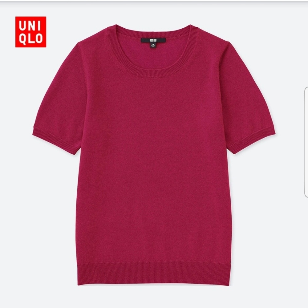 NWT Uniqlo XXS Pink Cashmere Crew Neck Sweater